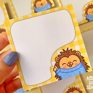Hedgehog Character Notepad - 40 Printed Pages with a Cute Hedgehog - Cute Stationary - Kawaii Notepad - AlbaSan Notepads