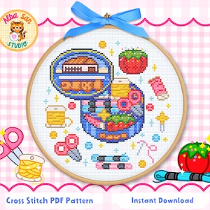 Grandma’s Butter Cookies Tin Cross Stitch Pattern PDF • Vintage Cookie Box Embroidery • Instant Download