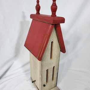 Hand Crafted Butterfly House - Barn Red - Rustic Distressed Weathered - Inside or Outside - Side Access for Cleaning!