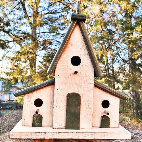 Mountain Chalet Birdhouse - Handmade - Outdoors or Indoor - Southern Style