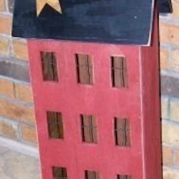 Primitive Wooden Saltbox House-PATTERN