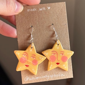 Cute Whimsy Star Earrings | Polymer Clay Earrings | Gifts for Her | Whimsigoth Accessories | Celestial Jewellery | Whimsical Stars