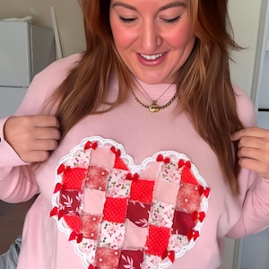 Patron de couture numérique matelassé Saint-Valentin - Motif coeur, courtepointe bricolage, téléchargement immédiat, créations sur le thème de l'amour