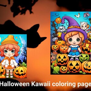 Cute Kawaii Halloween Coloring Pages | Adorable, Fun, & Creative Art for Kids and Adults | Printables for Halloween Fun