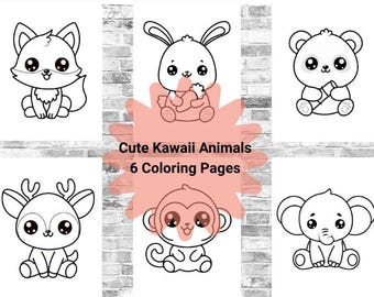 Kawaii Animals Coloring Pages | Cute & Fun Printable Art for Kids | Relaxing and Creative Activity