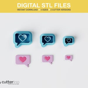 Polymer Clay Cutter STL | Minicutter Love Bubble | 3 Sizes | 2 Cutter Versions | STL File for 3D Printing