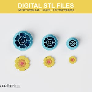 Polymer Clay Cutter STL | Minicutter Flower | 3 Sizes | 2 Cutter Versions | STL File for 3D Printing