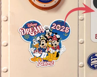 Spersonalizowany magnes Disney Cruise, magnes na iluminator Disney, drzwi kabiny statku wycieczkowego Mickey & Friends, magnesy Disney Cruise Line
