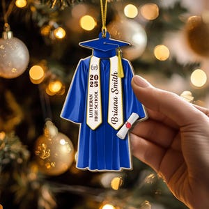 Graduation 2 Layer Wood Ornament, Personalized Class of 2025 Ornament, High School Graduation Gift, New Graduate Gif, College Graduated