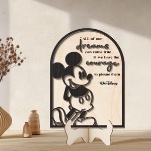 Disney All of Our Dreams Wooden Sign, Mickey Mouse Wood Sign, Disney home Decor, Disney fan Decor, Perfect Home Decor