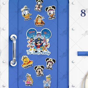 Personalized All Characters Disney Cruise Magnet,  Disney Porthole Magnet, Family Cruise Stateroom Door 2025, Disney Cruise Line Magnets