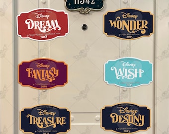 Disney Cruise Plaque Personalised Magnet, Ship Name Door Magnet, Disney Porthole Magnet , Disney Cruise Decor, Disney Cruise Line Magnets