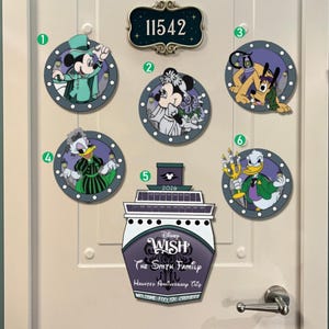 Personalized Haunted Mansion Disney Cruise Magnet, Foolish Mortal Door Magnet, Mickey and Friends Magnet, Halloween Mickey on Seas Magnets