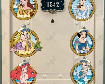 Personalized Cruise Princess Character Porthole Magnet, Disney Princess Stateroom Door Magnet, Disney Cruise Magnet, Magnets for Cruise Door