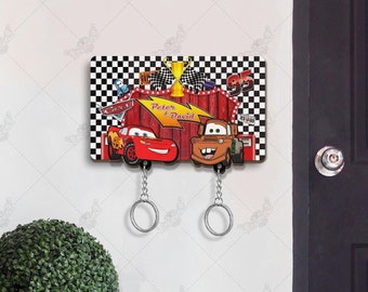 Porte-clés personnalisé Cars Movie, Lightning McQueen et Mater Key, Porte-clés pour couple à accrocher au mur, Décoration d'intérieur parfaite