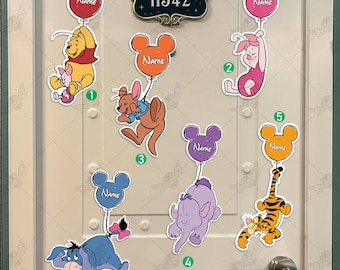 Magnete personalizzato Disney a forma di palloncino, magnete di Winnie the Pooh, magnete per porta della nave da crociera, magnete per viaggio in crociera Disney, decorazione per la porta della cabina.
