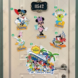 Imanes personalizados de Mickey y sus amigos para las vacaciones de primavera de 2025, imanes para la puerta de los cruceros Disney, imanes para la puerta de los camarotes de los cruceros familiares de 2025