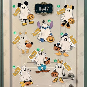 Personalized All Characters Disney Ghost Halloween Cruise Magnet, Disney Cruise Line Halloween Magnet,Halloween on the high seas 2025 magnet
