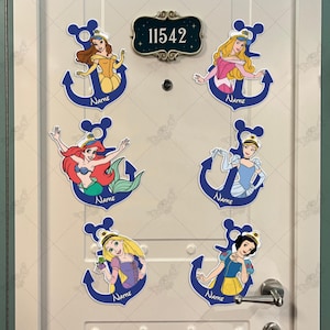 Personalized Disney Princess Cruise Magnet,  Disney Porthole Magnet, Family Cruise Stateroom Door 2025 Magnets, Disney Cruise Line Magnets