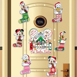 Calamita natalizia personalizzata con Topolino e i suoi amici, calamita natalizia, calamite Merrytime Cruise, decorazione Very Merrytime Cruise
