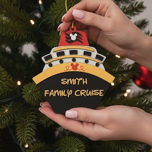 Personalized Disney Cruise Ship Ornament, Disney Family Cruise Keepsake, Disney Cruise Ships Wooden Decor, Travel Adventure Ornament