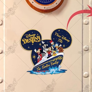 Personalized Disney Cruise Ship Family Magnet,  Disney Porthole Magnet, Mickey & Friends Cruise Ship Stateroom Door,First Disney Trip Magnet