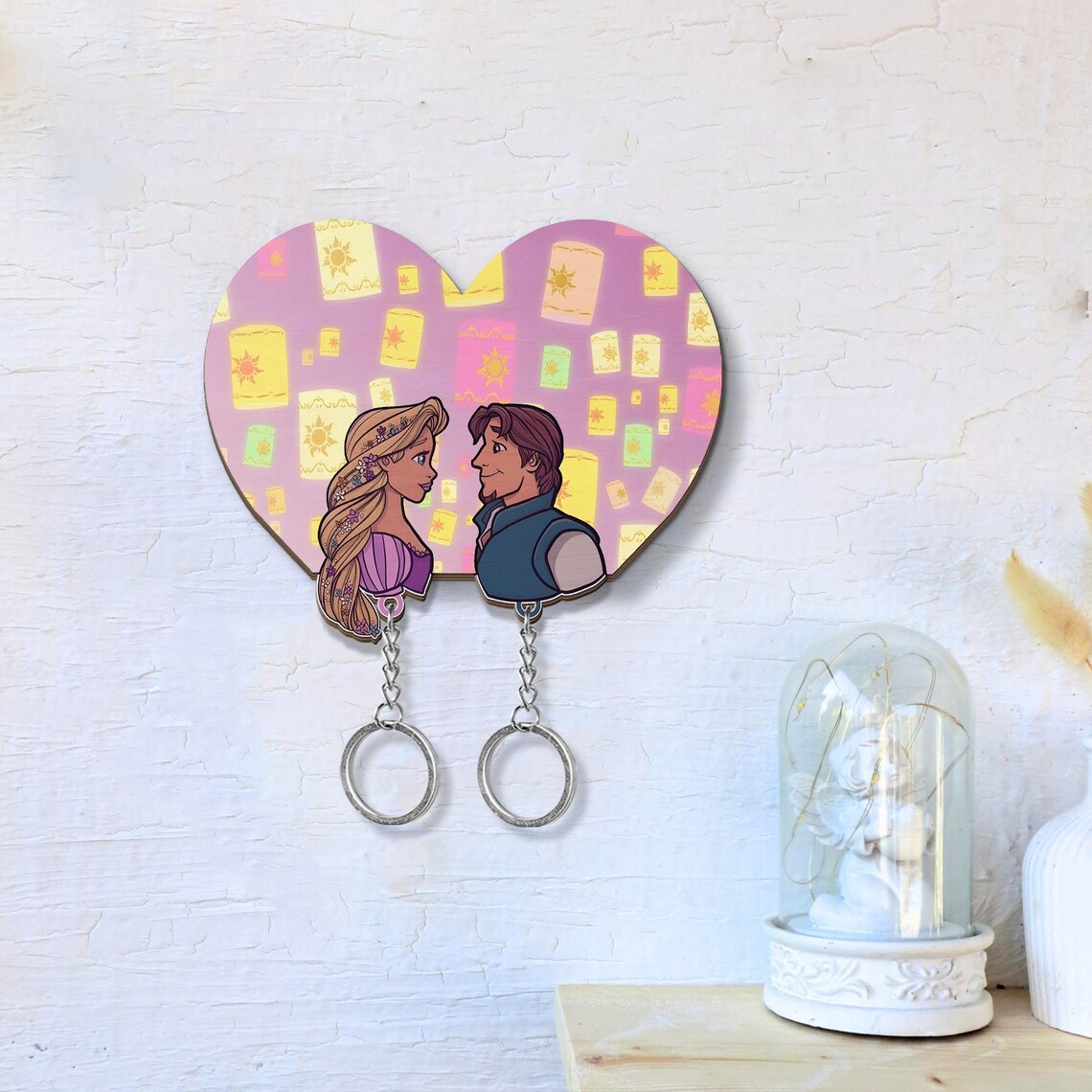 Flynn Rider Key Chain Personalized Rapunzel and Flynn Rider Wooden Keychain, Tangled Key ...