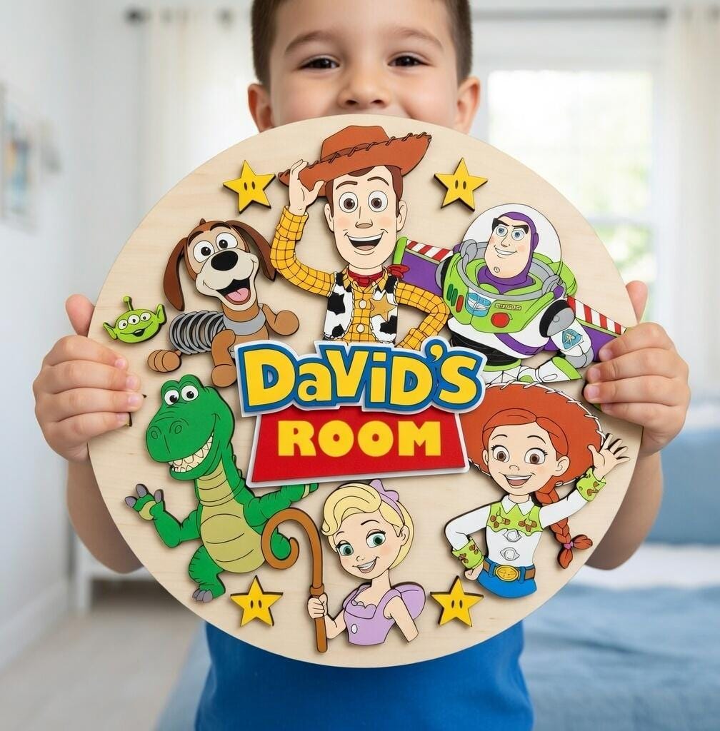 Personalized Toy Story Wooden Name Sign, Kids Room Door Decor, Custom ...