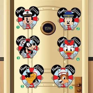 Personalized Mickey & Friends Disney Cruise Magnet, Disney Porthole Magnet, Family Cruise Ship Stateroom Door, Disney Cruise Line Magnets
