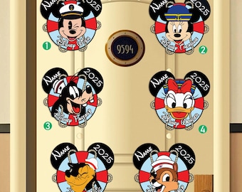 Spersonalizowany magnes na rejs Disney Mickey & Friends, magnes na iluminator Disney, drzwi kabiny na rodzinny statek wycieczkowy, magnesy na linię rejsową Disney
