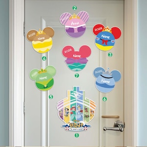 Personalized Disney Princess Cruise 2025 Magnet, Princess Disney Inspired Disney Cruise Suite Door Magnets, Disney Princess Door Magnet