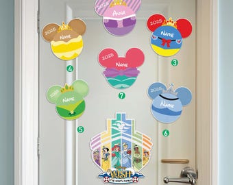 Personalized Disney Princess Cruise 2025 Magnet, Princess Disney Inspired Disney Cruise Suite Door Magnets, Disney Princess Door Magnet