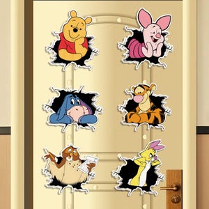 Personalized Pooh Bursting the Door of the Disney Magnet, Disney Porthole Magnet,  Winnie the Pooh Magnets, Disney Cruise Decor