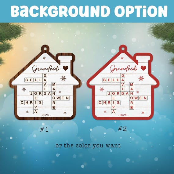 Crossword Our Grandkids Christmas – Personalized 2-Layered