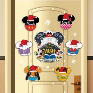 Imán navideño personalizado de Mickey y sus amigos, imán de crucero &quot;Very Merrytime&quot;, imán navideño de crucero de Disney, imán para puerta de crucero de cumpleaños