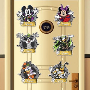 Personalized Mickey & Friends Halloween On the High Seas Magnet, Disney Stateroom Door Halloween Magnet Decor, Disney Halloween Magnet