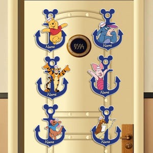 Personalized Winnie the Pooh Cruise Magnet,  Disney Porthole Magnet, Family Cruise Stateroom Door 2025 Magnets, Disney Cruise Line Magnets