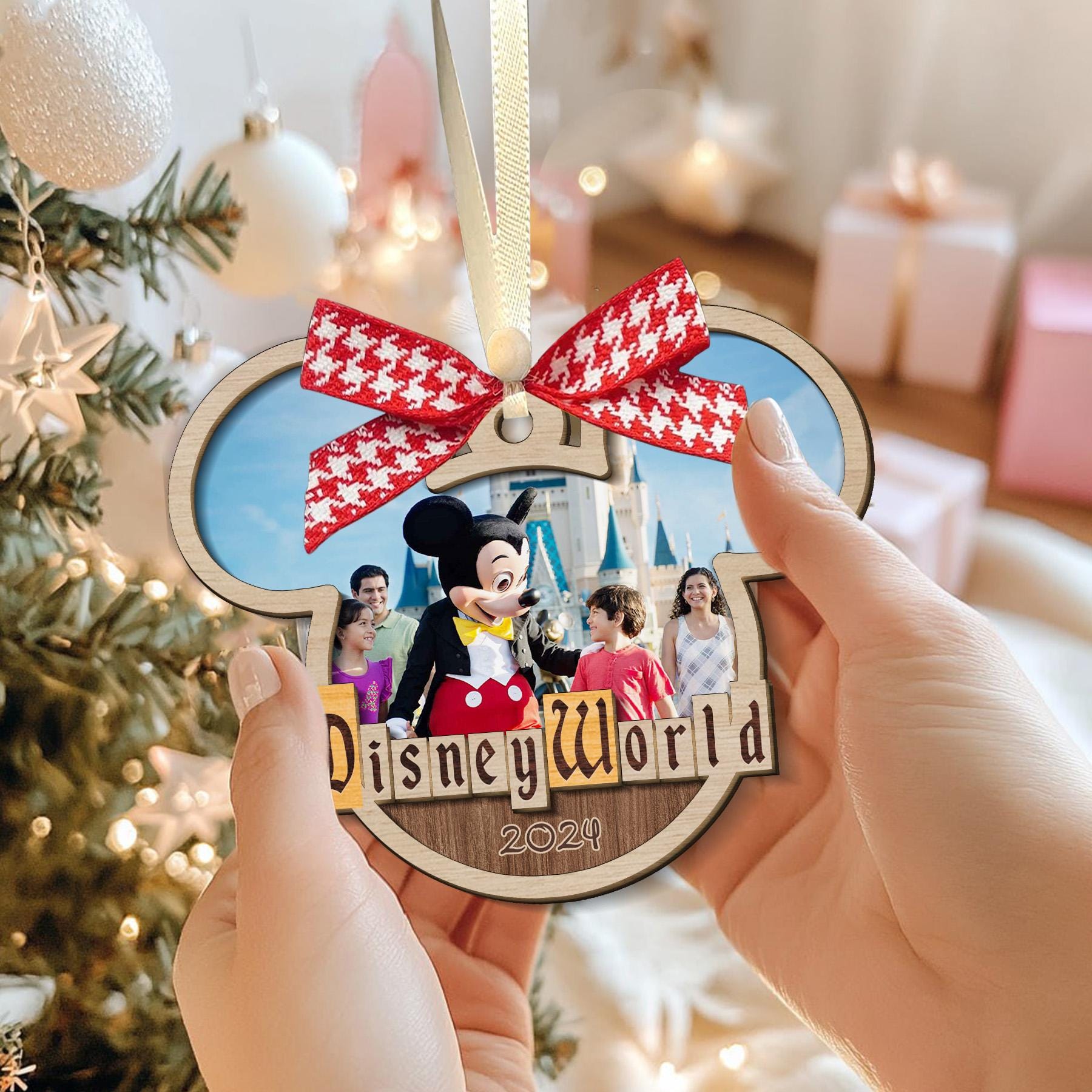 Personalized Photo Disney Family Trip 2025 Ornament, Disneyworld