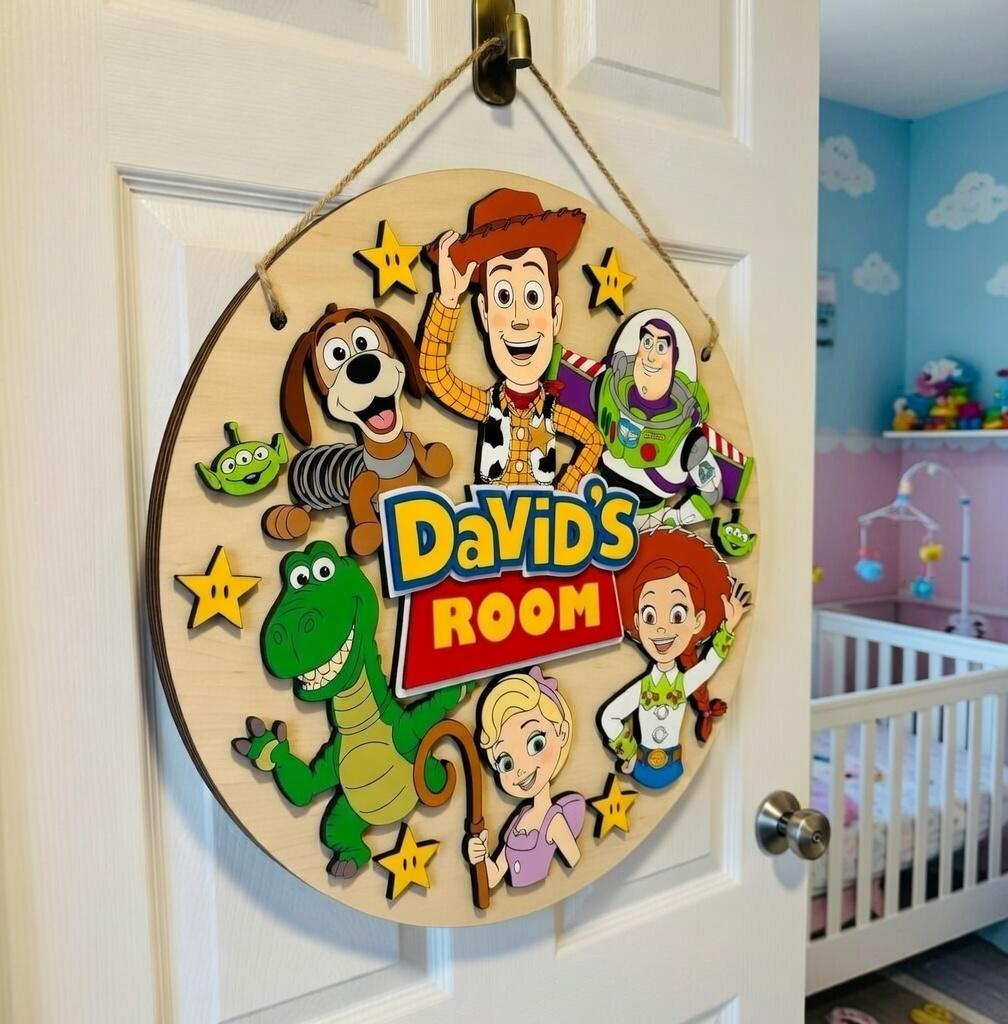 Personalized Toy Story Wooden Name Sign, Kids Room Door Decor, Custom ...