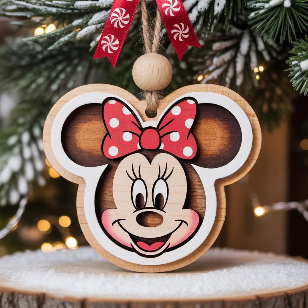 パーソナライズされたディズニークリスマスミニーマウスオーナメント