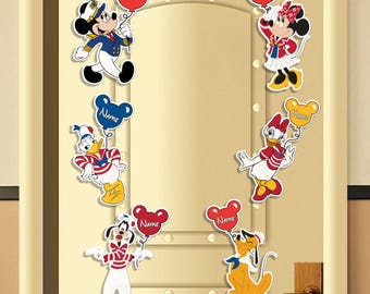 Personalized Mickey & friends Cruise Balloon Magnet, Disney Balloons Magnet, Disney Cruise Trip Magnet, Stateroom Door Decor