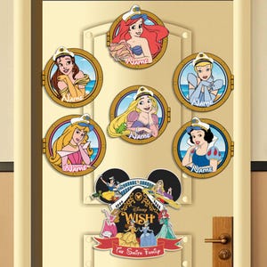 Personalized Disney Princess Girl Trip Inspired Cruise Door Magnet, Disney Family Cruise Ship Stateroom Door, Princess Birthday Girl Magnet