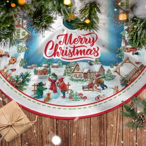 Merry Christmas Tree Skirts, Christmas Holiday Home Decor Tree Skirt, Christmas Decorations, Holiday tree Skirt