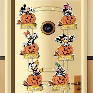 Personalized Disney Pumpkin Halloween Cruise Magnet, Mickey & Friends Skeleton Halloween Magnet, Disney Halloween Cruise Line Magnet
