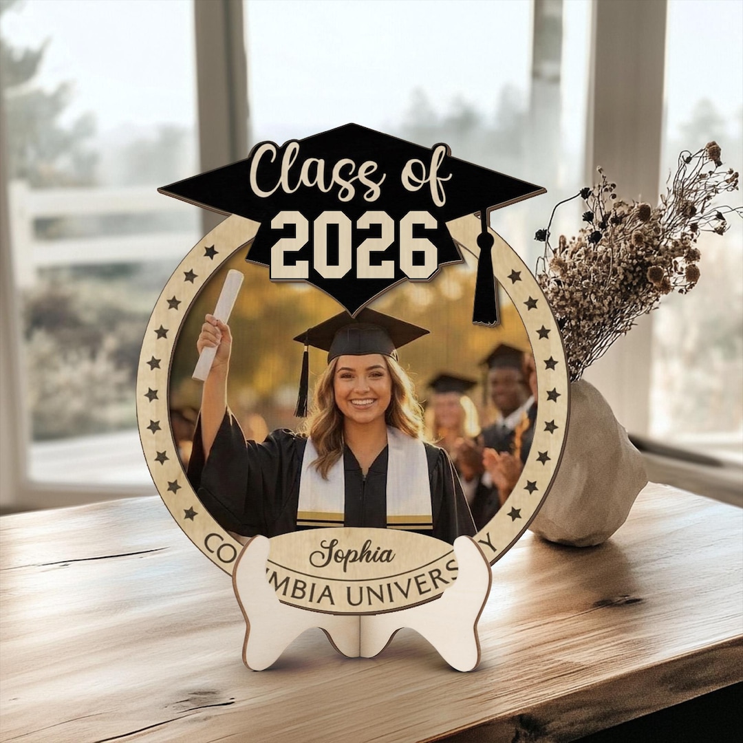 Personalized Graduation Photo Wooden Plaque, Class of 2026 Sign, Custom ...