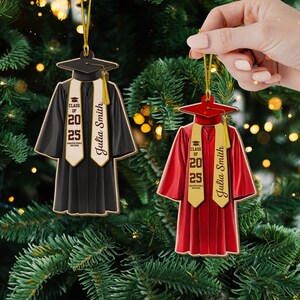 Personalized Graduation 2 layer Wood Ornament, Personalized Class of 2025 Ornament, High School Graduation Gift, New Graduate Gif