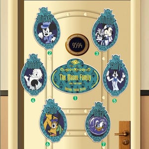 Personalized Mickey & Friends Haunted Mansion Magnet, Disney Halloween Cruise Magnet, The Haunted Mansion Family Stateroom Door 2025 Magnets
