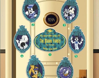 Personalisierter Mickey & Friends Haunted Mansion Magnet, Disney Halloween Cruise Magnet, The Haunted Mansion Familie Stateroom Tür 2025 Magnete