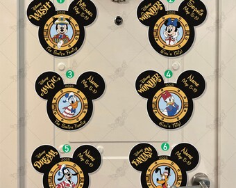 Disney Cruise Familie kundenspezifische Namen Magnete, Micky und Freunde Kreuzfahrt Schiff Stateroom Tür Magnet, Stateroom Türmagnet,