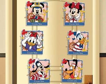 Personalized Mickey and Friends Our 1st Cruise Polaroid magnet, Mickey and friendss family Cruise vacation magnet, Disney Cruise Ship Magnet